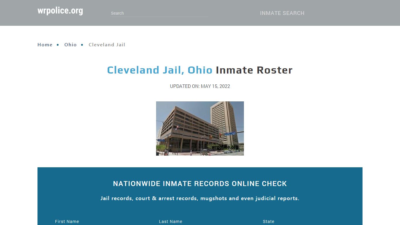 Cleveland Jail, Ohio - Inmate Locator